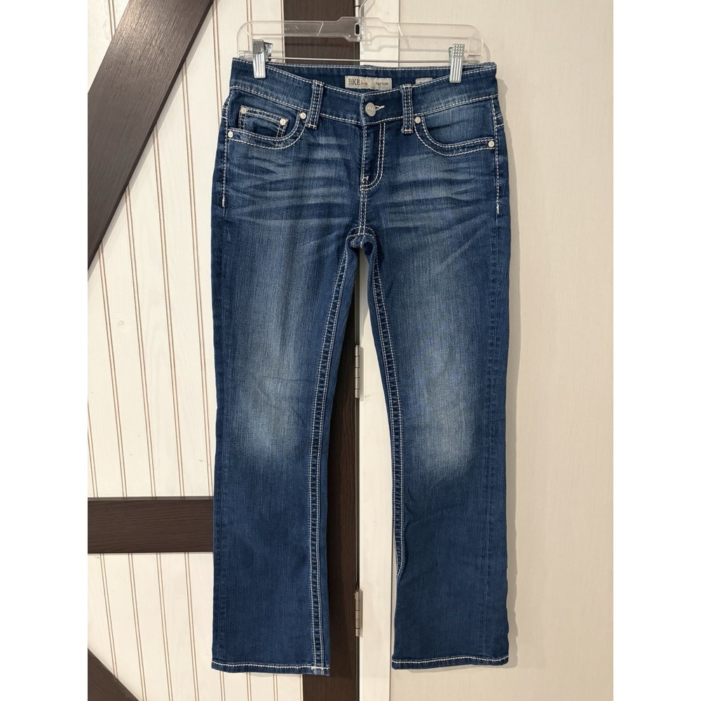 BKE Buckle Payton Straight Leg Jeans Low Rise Dark Wash Size 26R 26X30